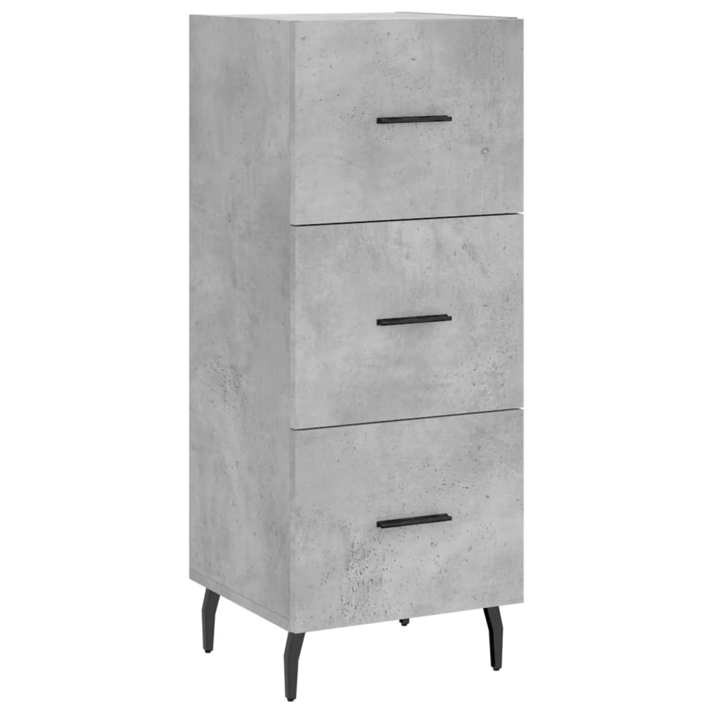 betonszürke szerelt fa magasszekrény 34,5x34x180 cm