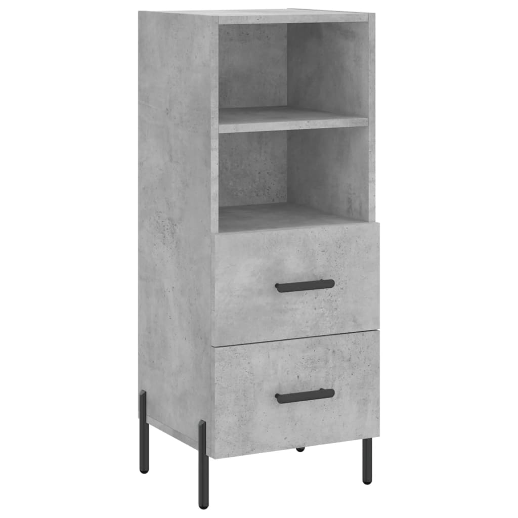 betonszürke szerelt fa magasszekrény 34,5x34x180 cm