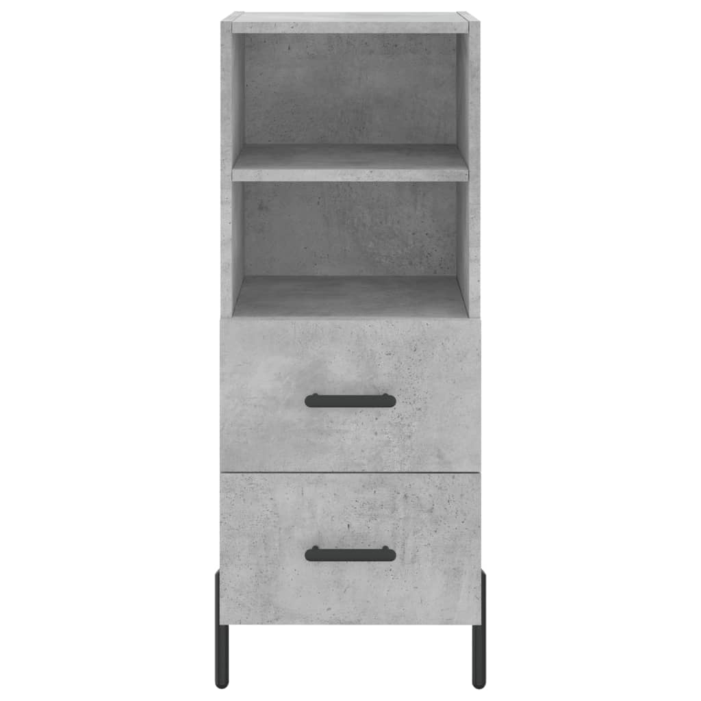 betonszürke szerelt fa magasszekrény 34,5x34x180 cm