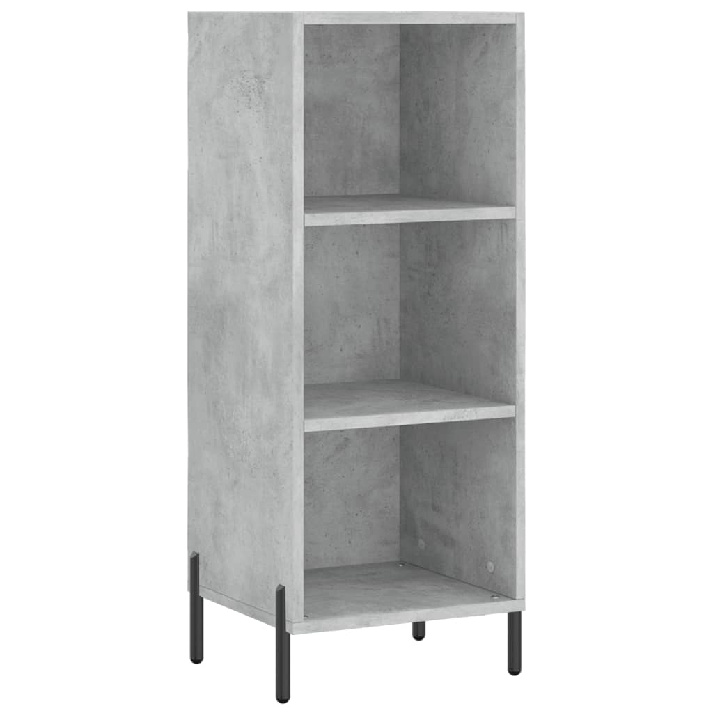 betonszürke szerelt fa magasszekrény 34,5x34x180 cm