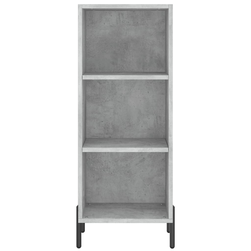 betonszürke szerelt fa magasszekrény 34,5x34x180 cm