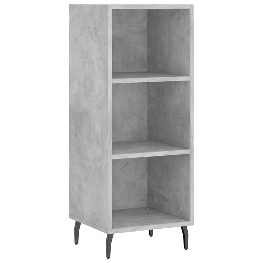 betonszürke szerelt fa magasszekrény 34,5x34x180 cm