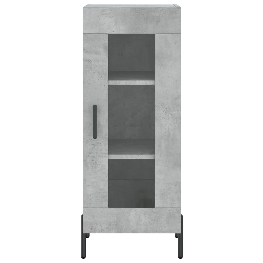 betonszürke szerelt fa magasszekrény 34,5x34x180 cm
