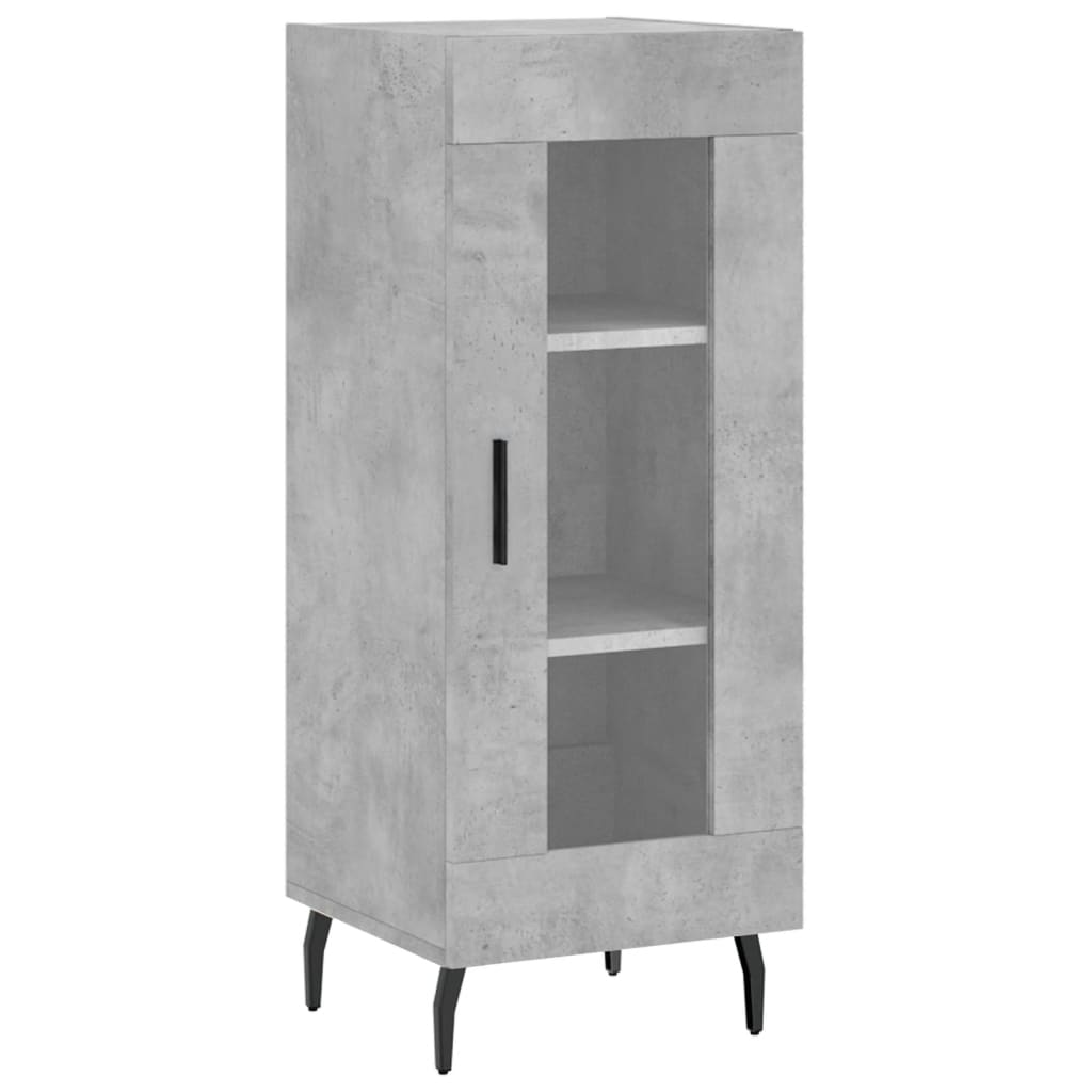 betonszürke szerelt fa magasszekrény 34,5x34x180 cm