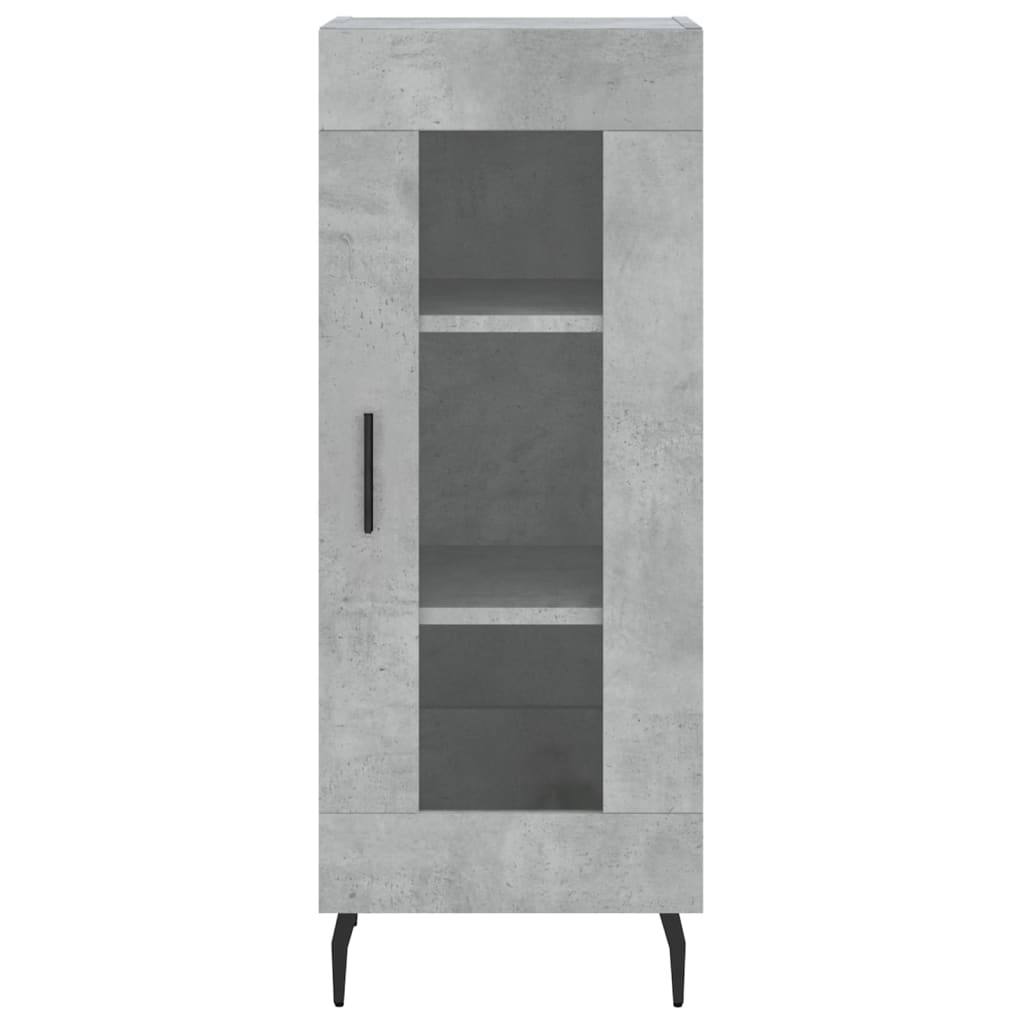 betonszürke szerelt fa magasszekrény 34,5x34x180 cm