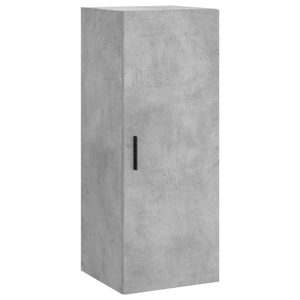 betonszürke szerelt fa magasszekrény 34,5x34x180 cm