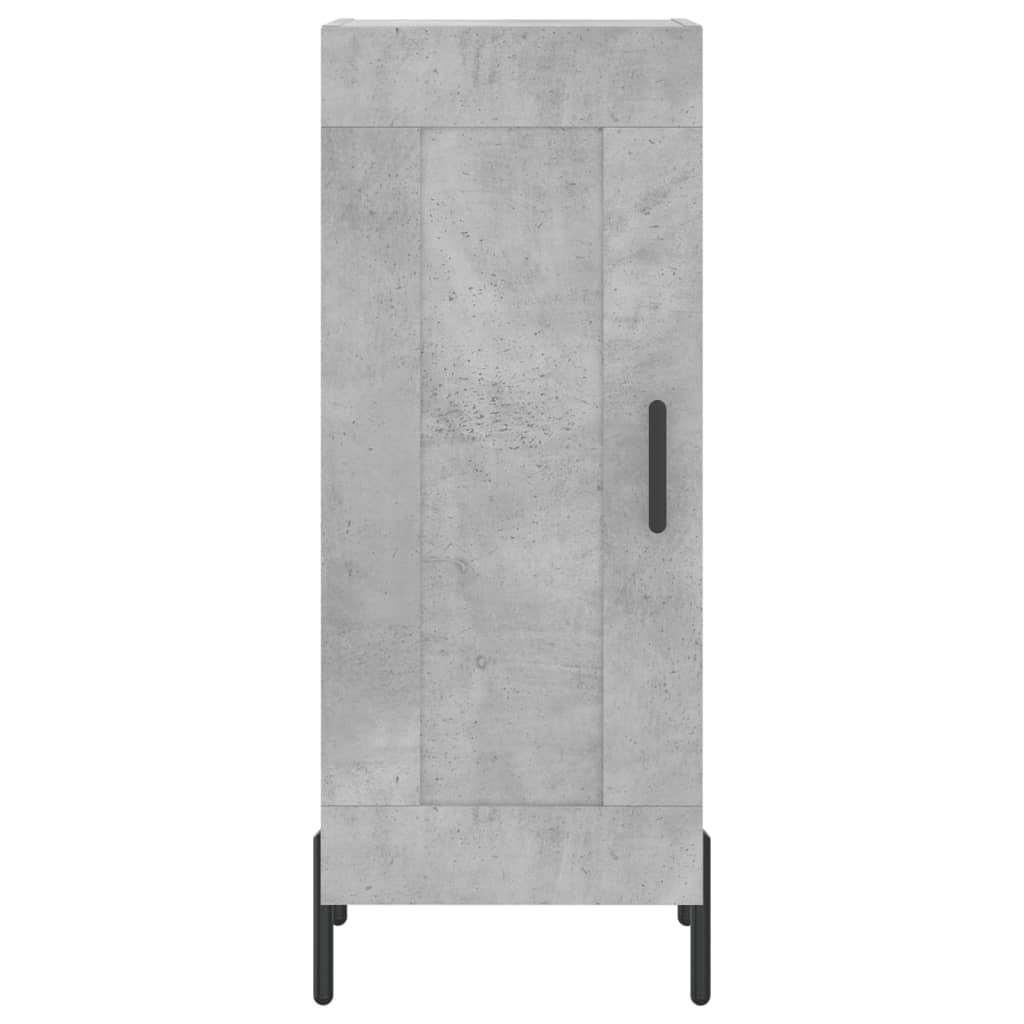 betonszürke szerelt fa magasszekrény 34,5x34x180 cm
