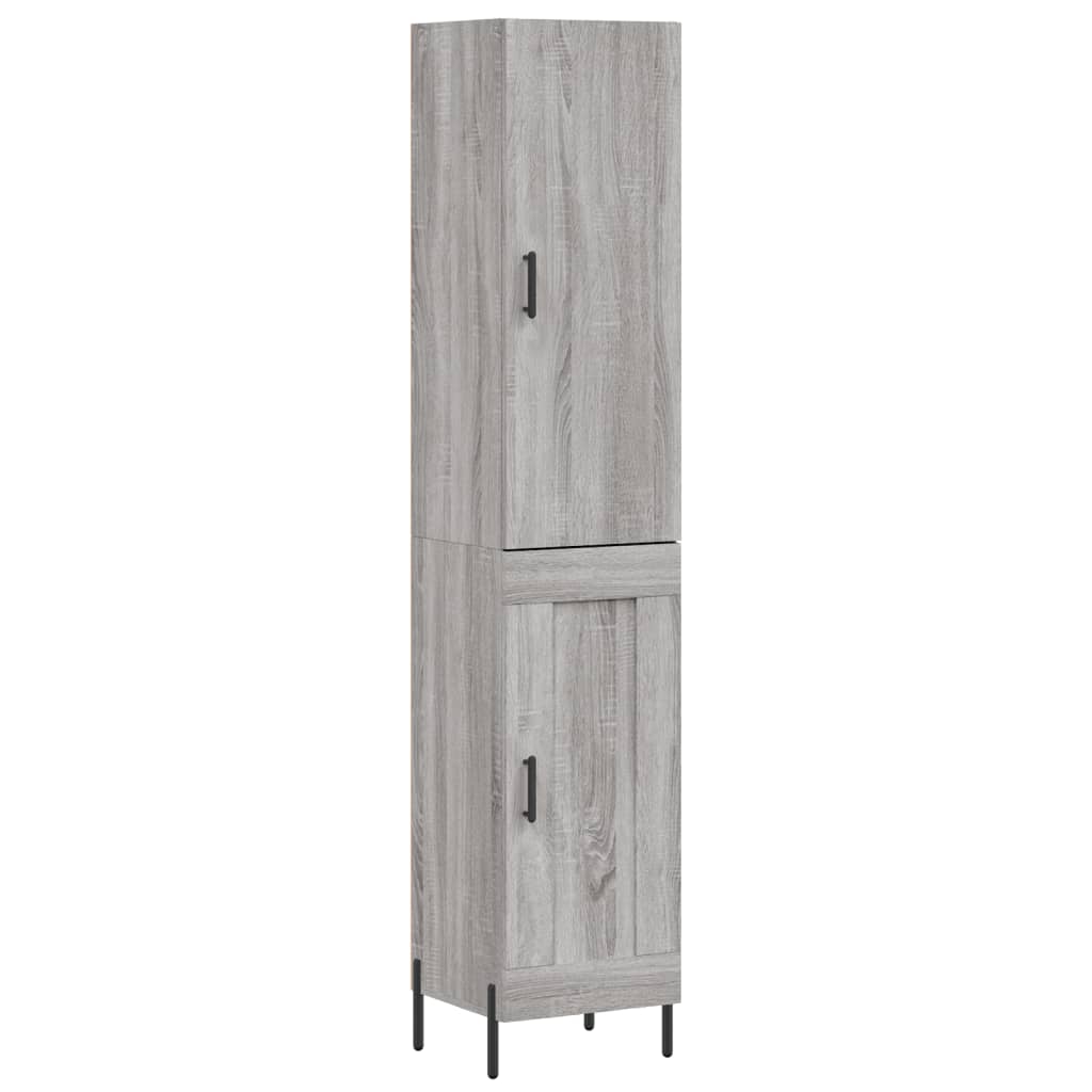 szürke sonoma szerelt fa magasszekrény 34,5 x 34 x 180 cm