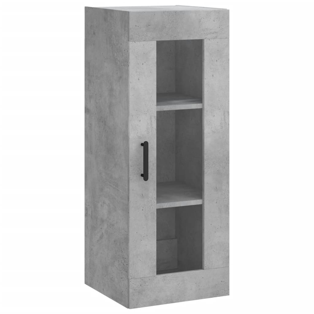 betonszürke szerelt fa magasszekrény 34,5x34x180 cm