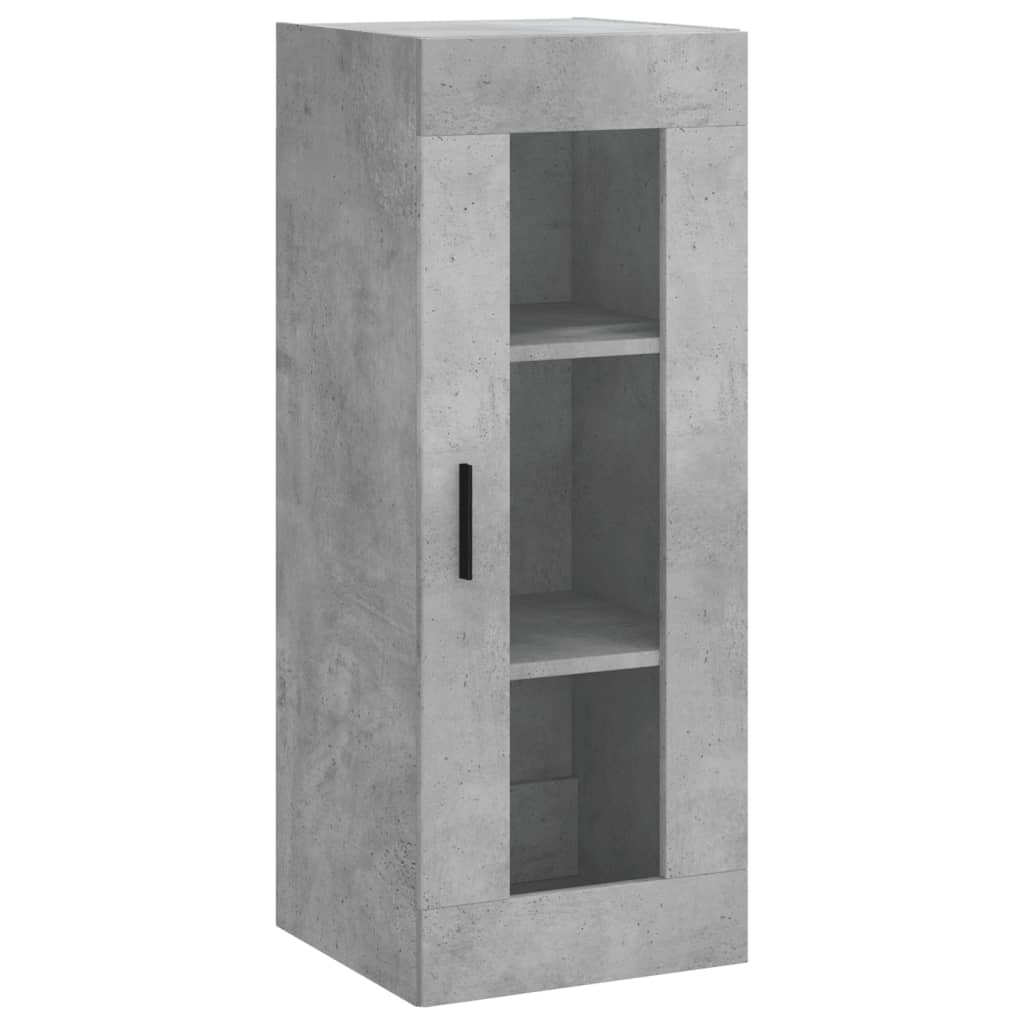 betonszürke szerelt fa magasszekrény 34,5x34x180 cm