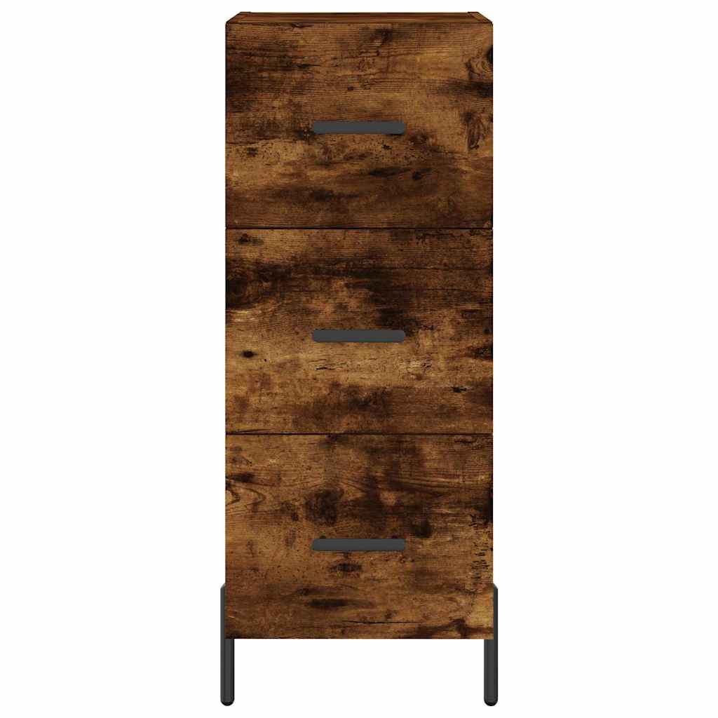 füstös tölgy színű szerelt fa magasszekrény 34,5x34x180 cm
