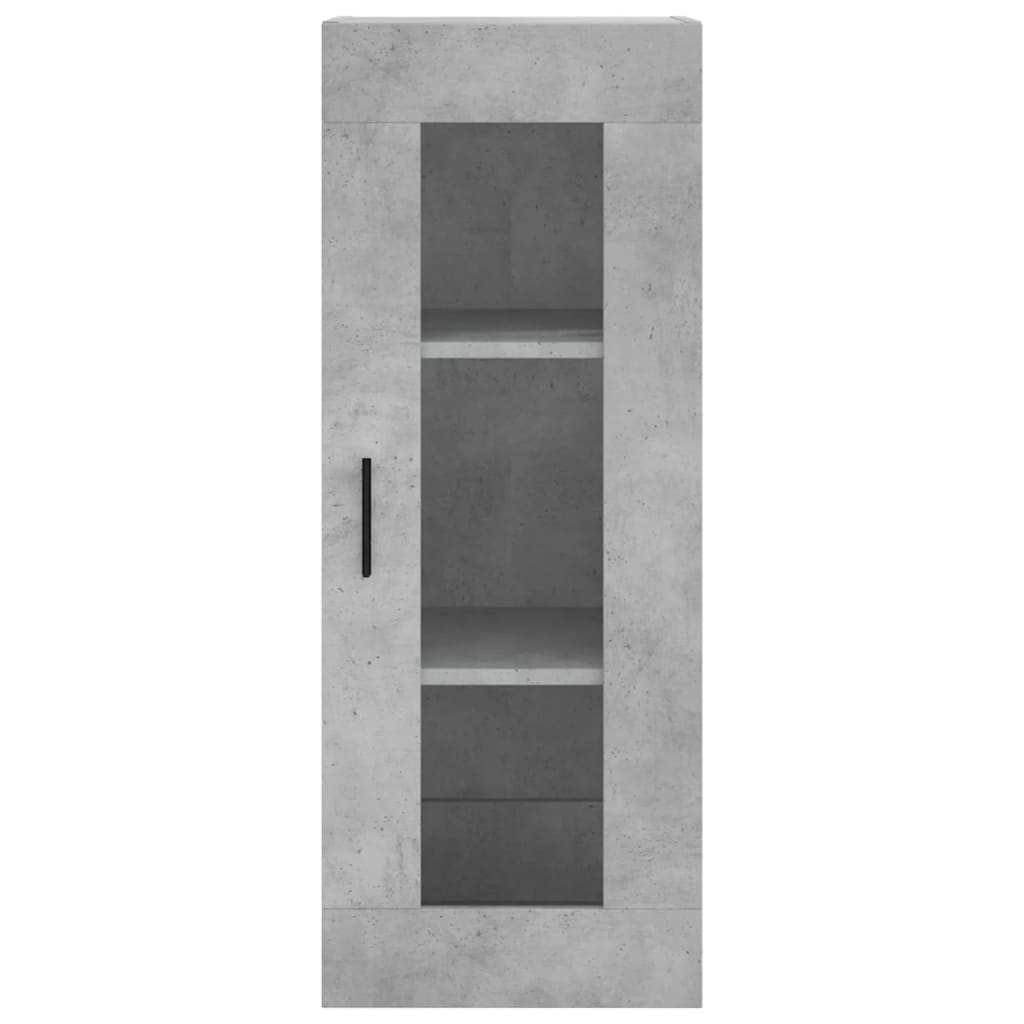 betonszürke szerelt fa magasszekrény 34,5x34x180 cm