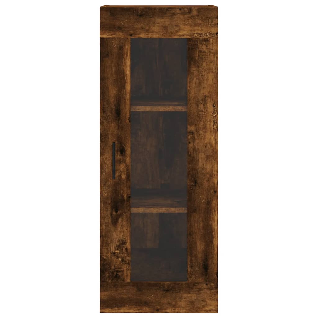 füstös tölgy színű szerelt fa magasszekrény 34,5x34x180 cm