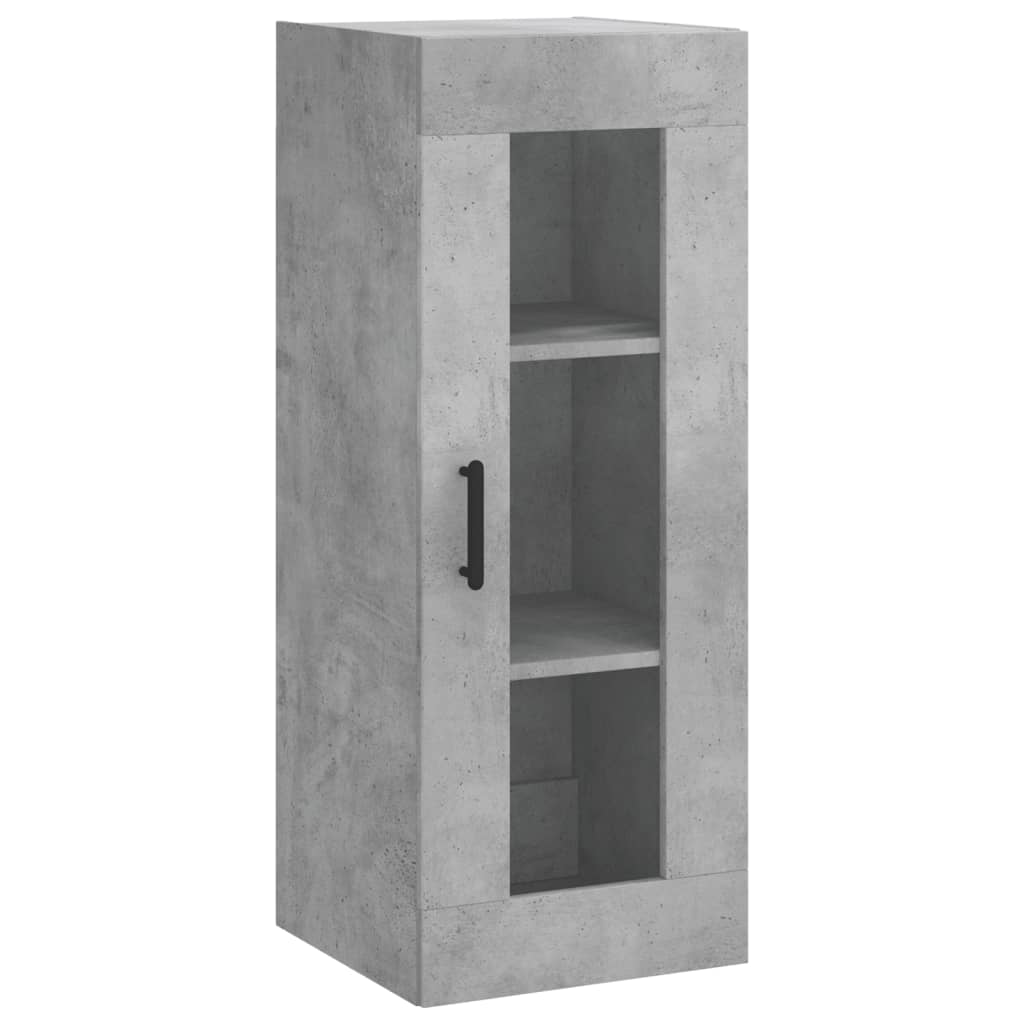 betonszürke szerelt fa magasszekrény 34,5x34x180 cm