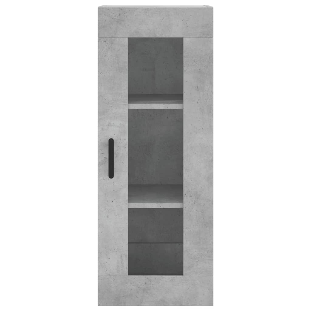 betonszürke szerelt fa magasszekrény 34,5x34x180 cm