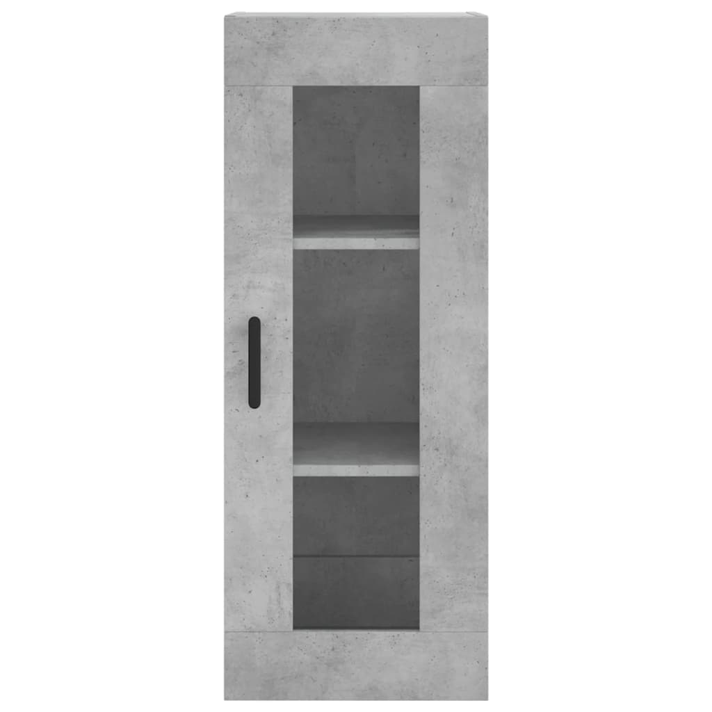 betonszürke szerelt fa magasszekrény 34,5x34x180 cm