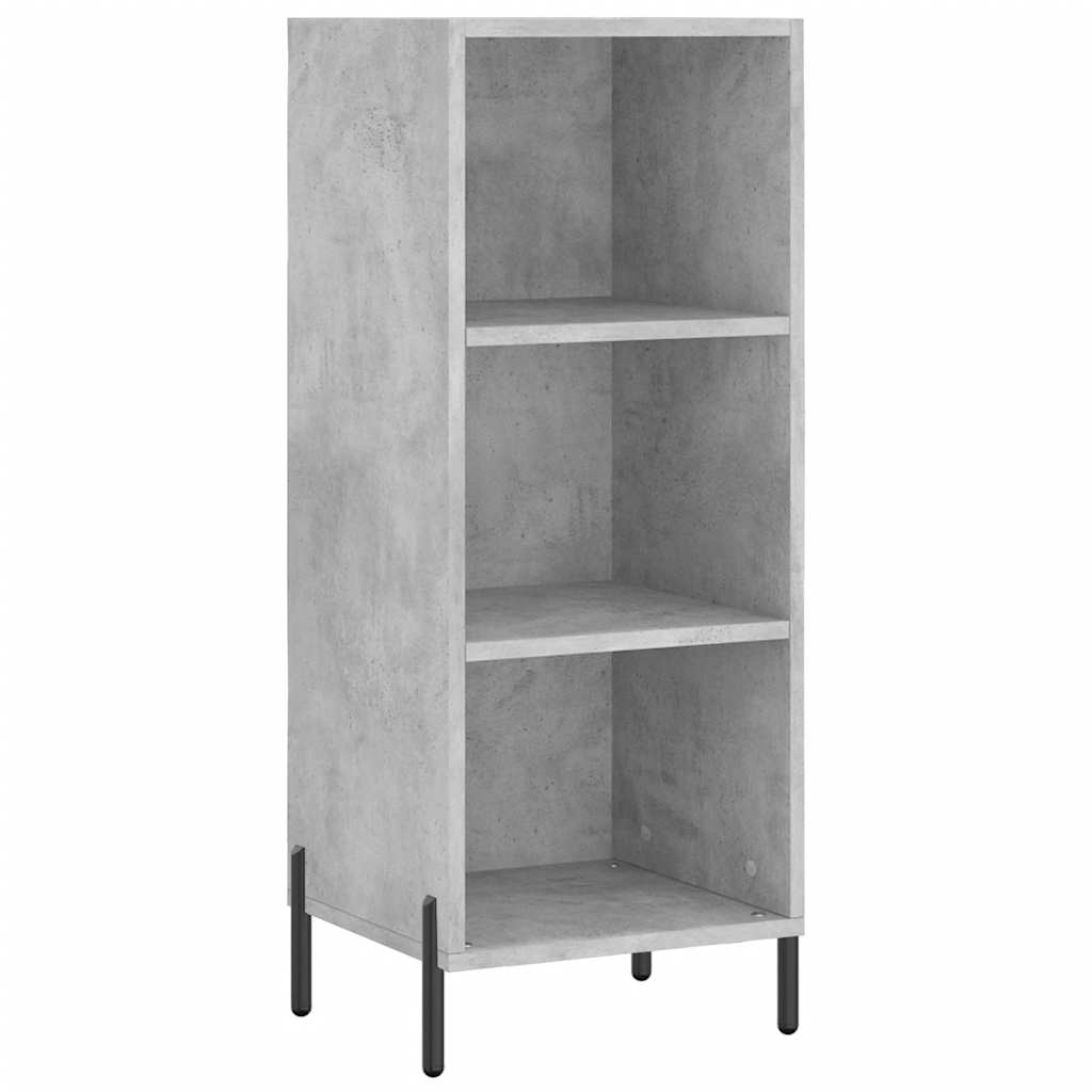 betonszürke szerelt fa magasszekrény 34,5x34x180 cm