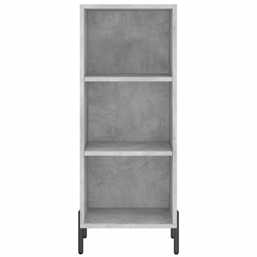 betonszürke szerelt fa magasszekrény 34,5x34x180 cm