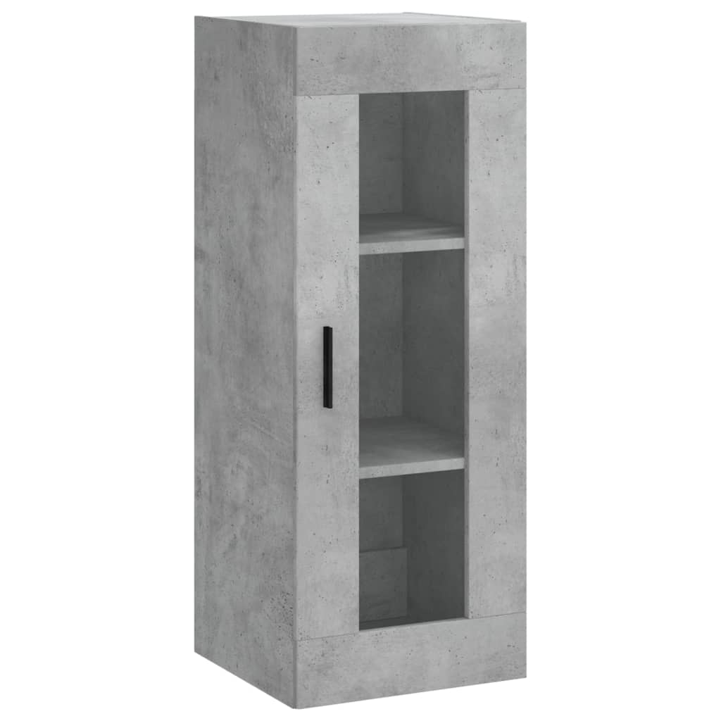 betonszürke szerelt fa magasszekrény 34,5x34x180 cm