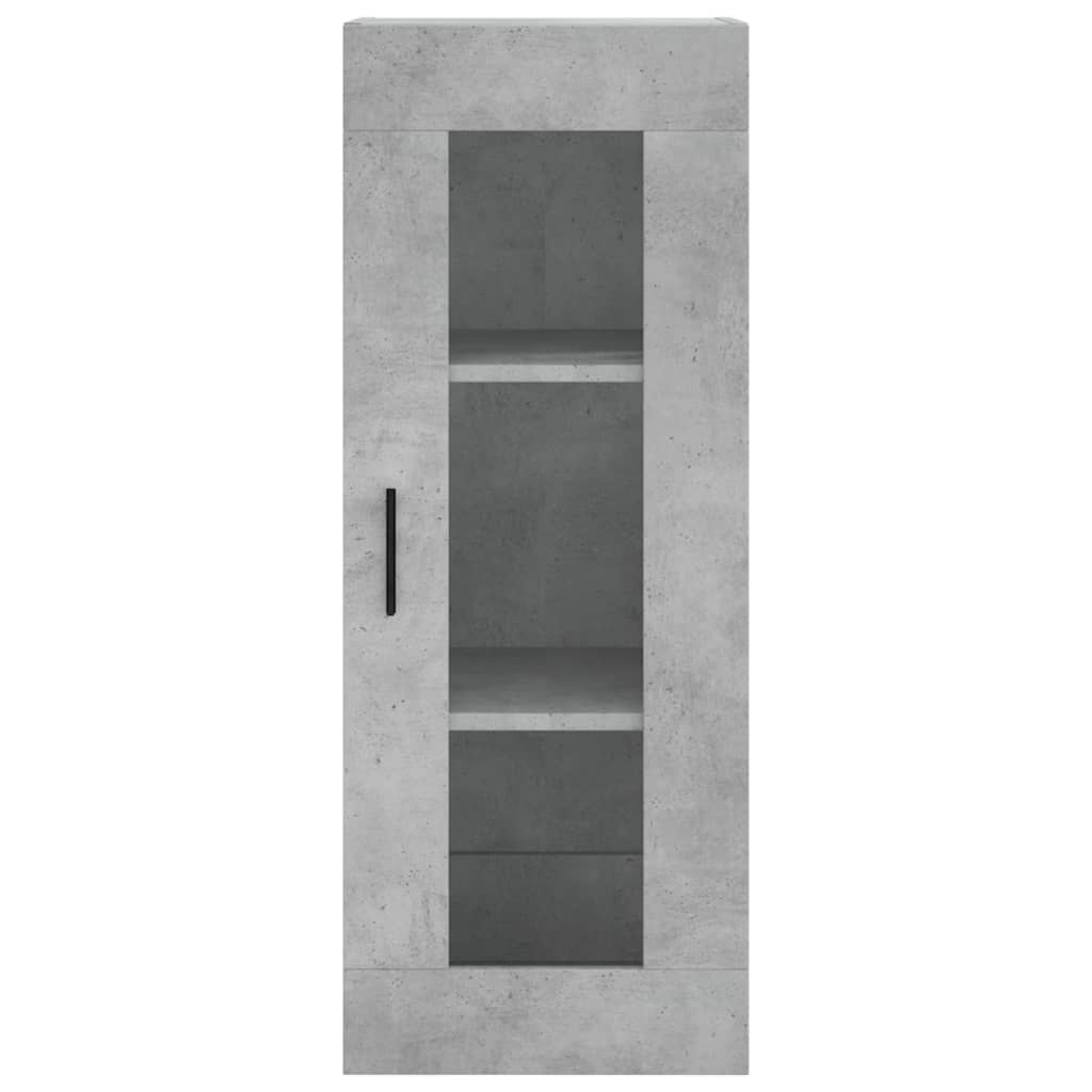 betonszürke szerelt fa magasszekrény 34,5x34x180 cm