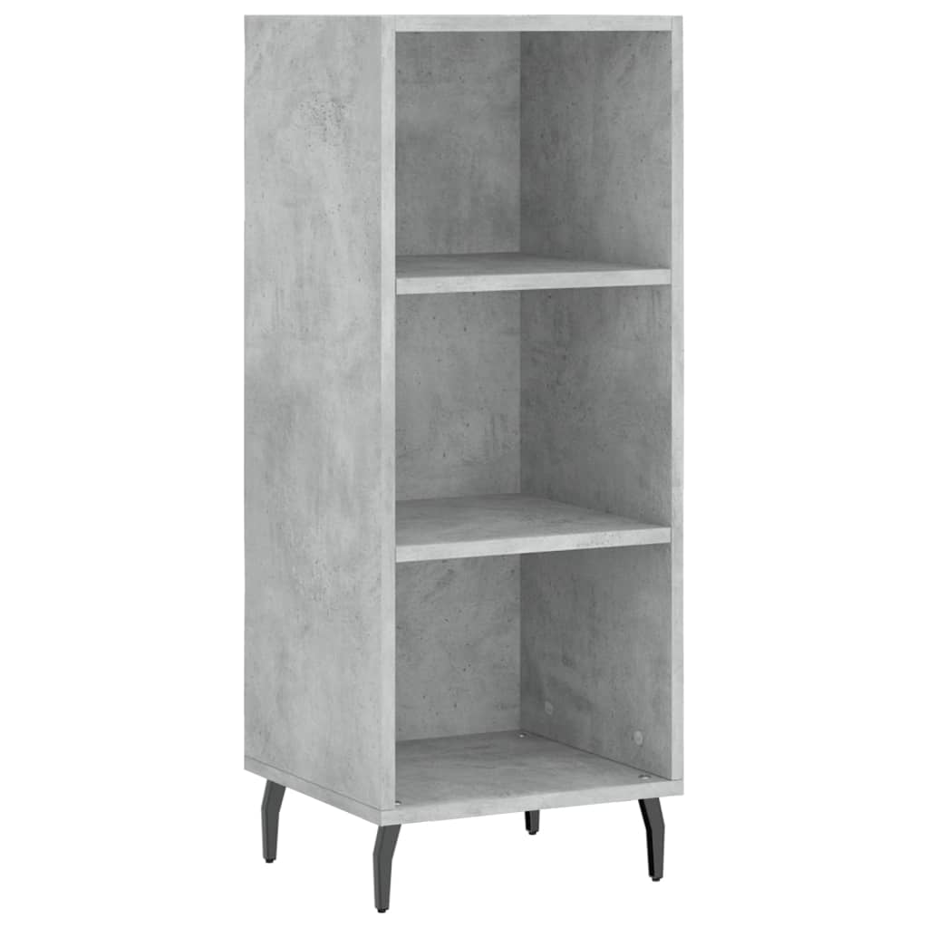 betonszürke szerelt fa magasszekrény 34,5x34x180 cm