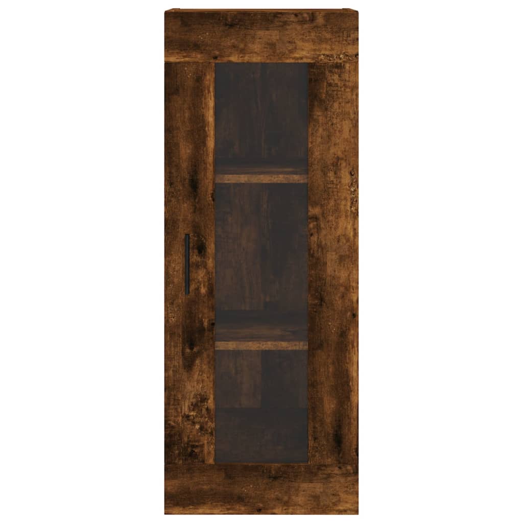 füstös tölgy színű szerelt fa magasszekrény 34,5x34x180 cm