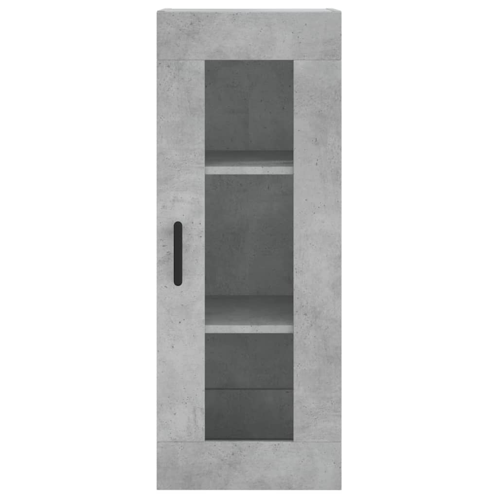 betonszürke szerelt fa magasszekrény 34,5x34x180 cm