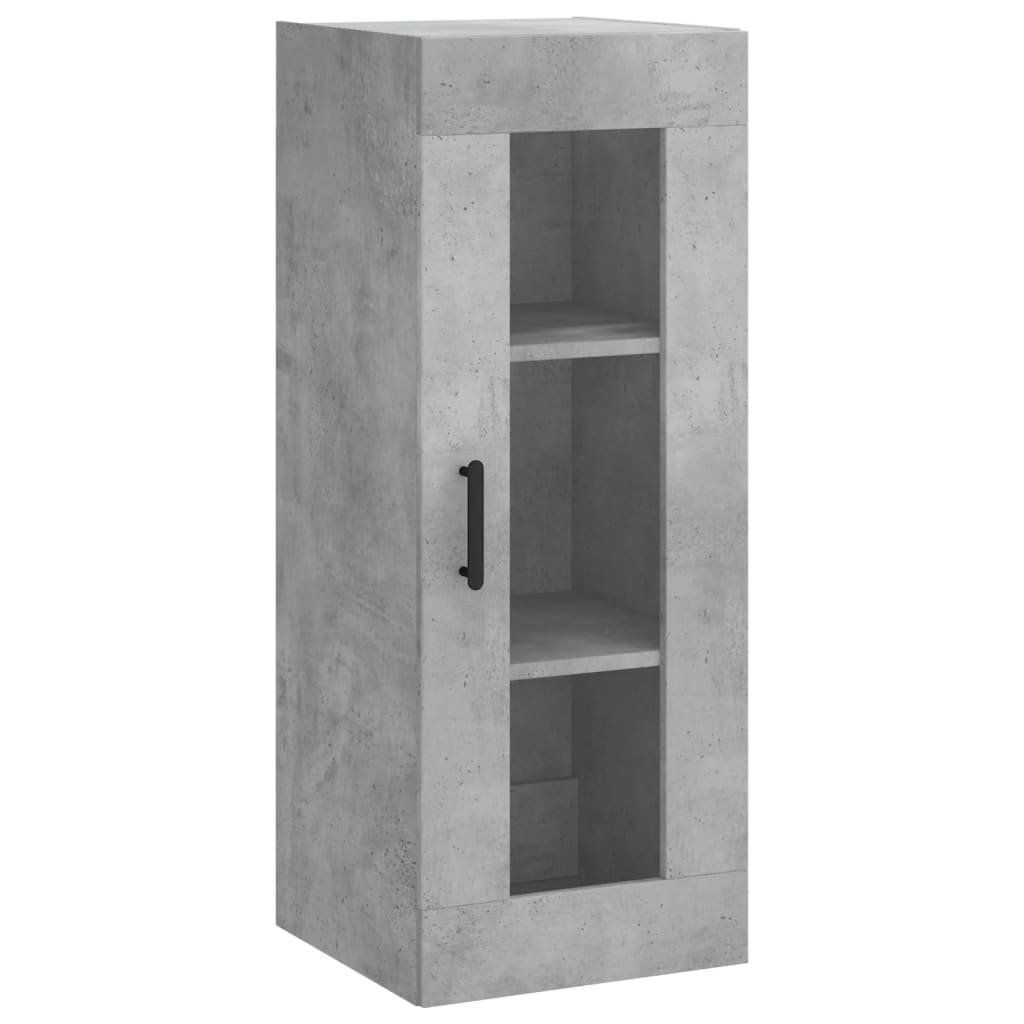 betonszürke szerelt fa magasszekrény 34,5x34x180 cm