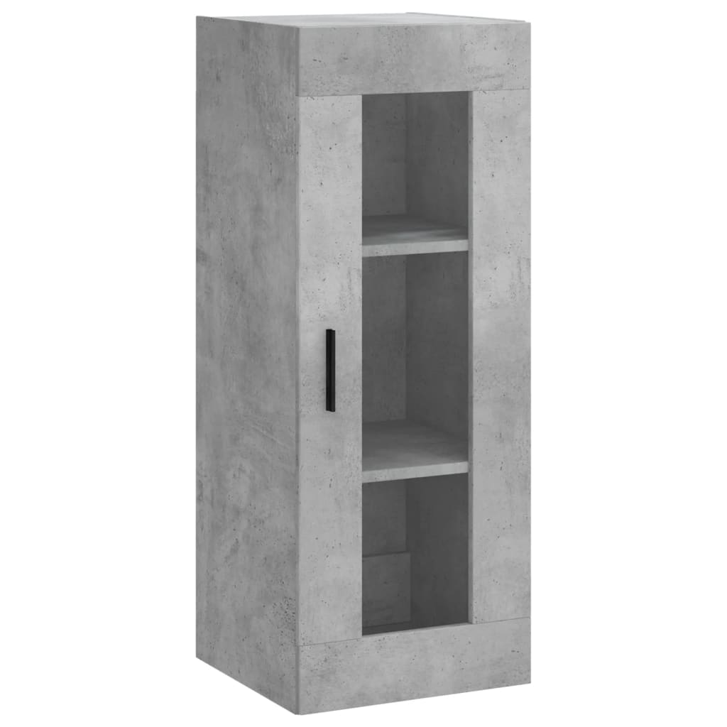 betonszürke szerelt fa magasszekrény 34,5x34x180 cm