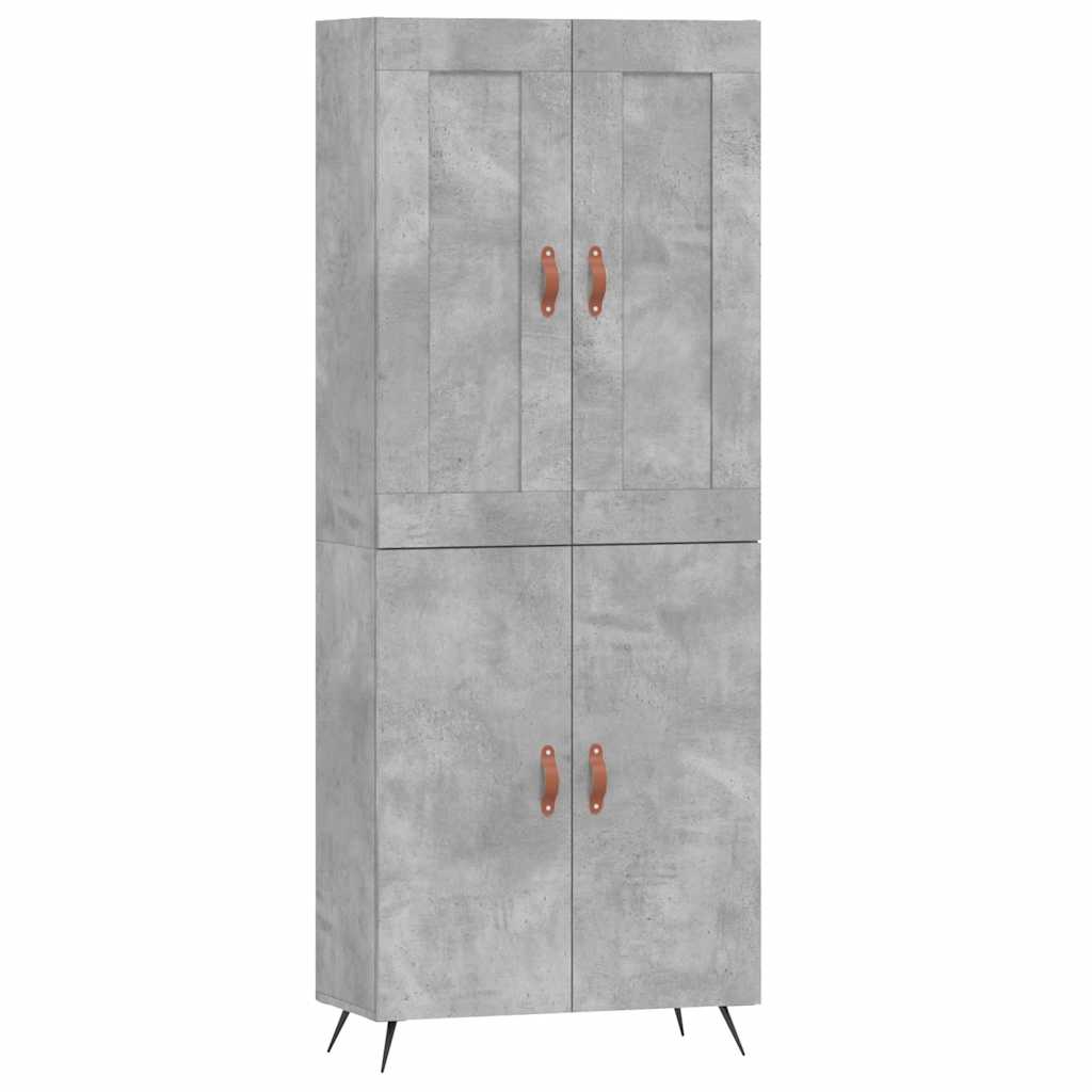 betonszürke szerelt fa magasszekrény 69,5 x 34 x 180 cm