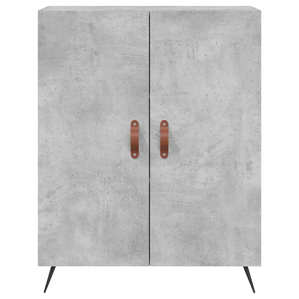 betonszürke szerelt fa magasszekrény 69,5 x 34 x 180 cm