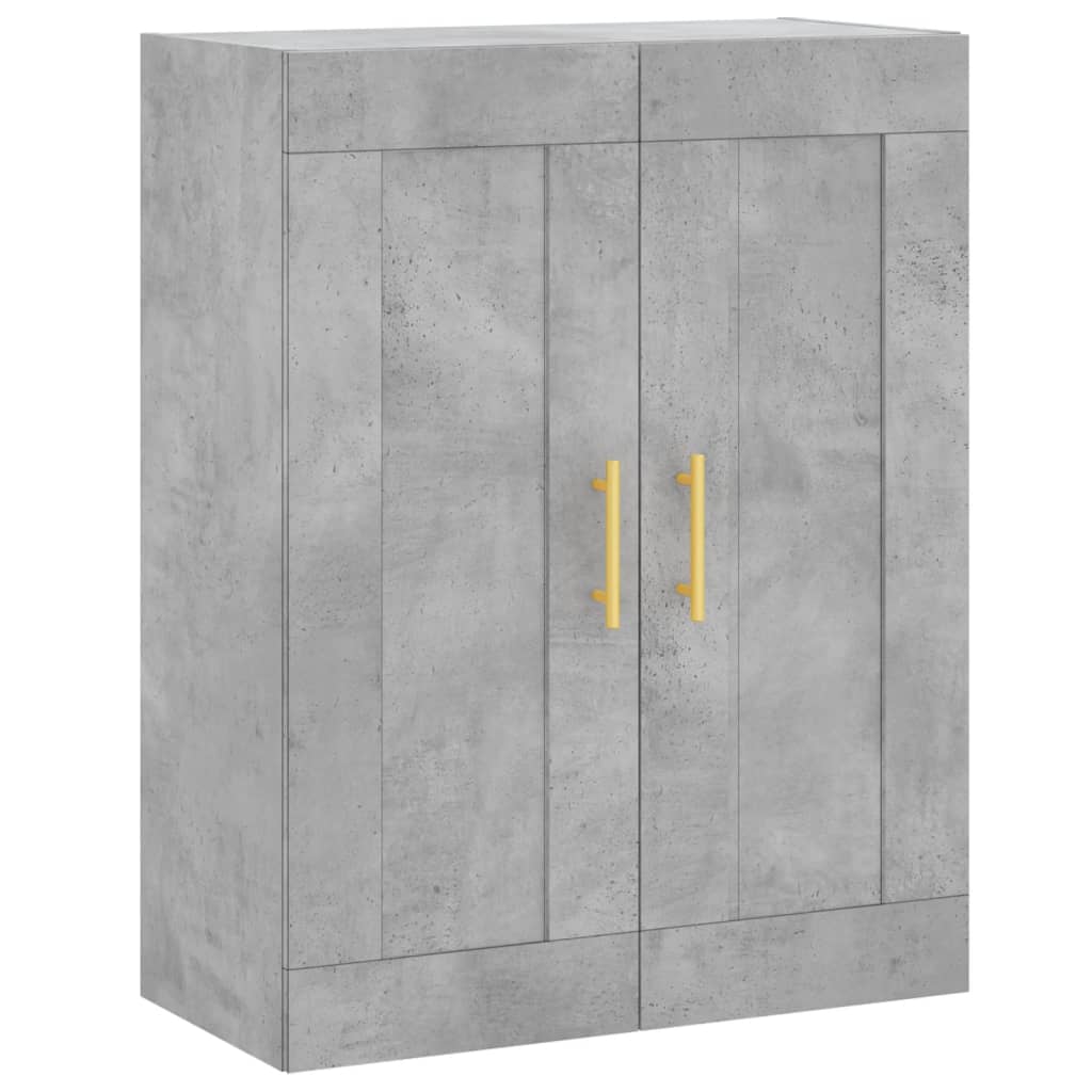 betonszürke szerelt fa magasszekrény 69,5 x 34 x 180 cm