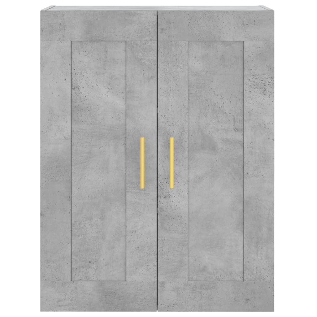 betonszürke szerelt fa magasszekrény 69,5 x 34 x 180 cm
