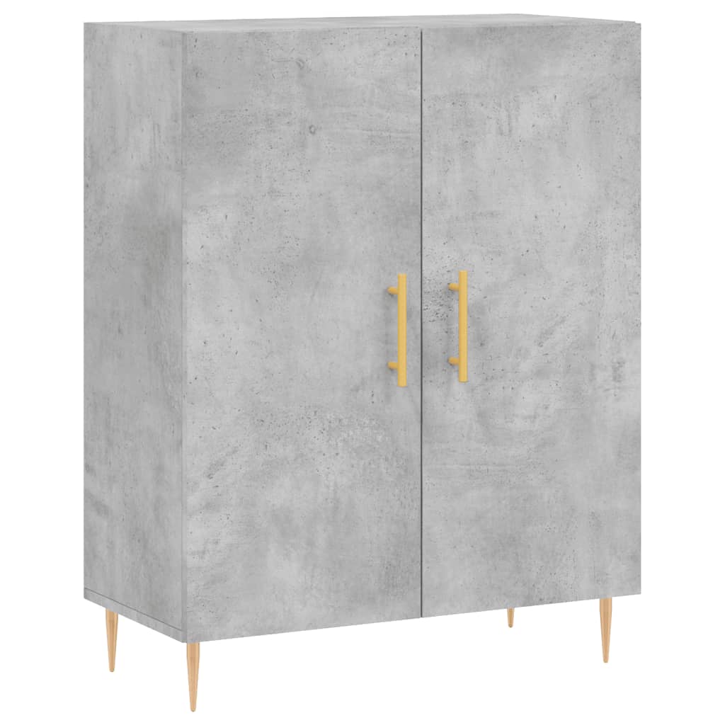 betonszürke szerelt fa magasszekrény 69,5 x 34 x 180 cm