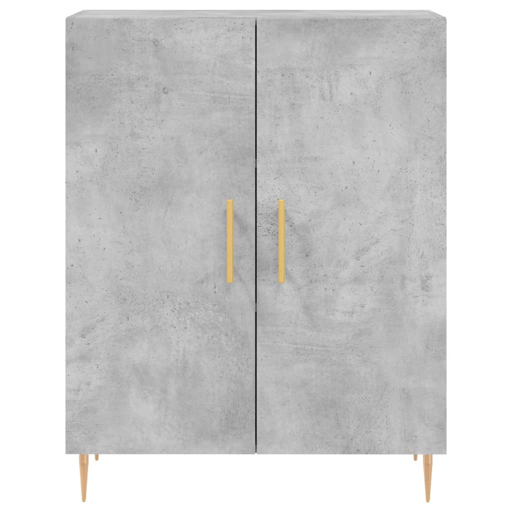 betonszürke szerelt fa magasszekrény 69,5 x 34 x 180 cm