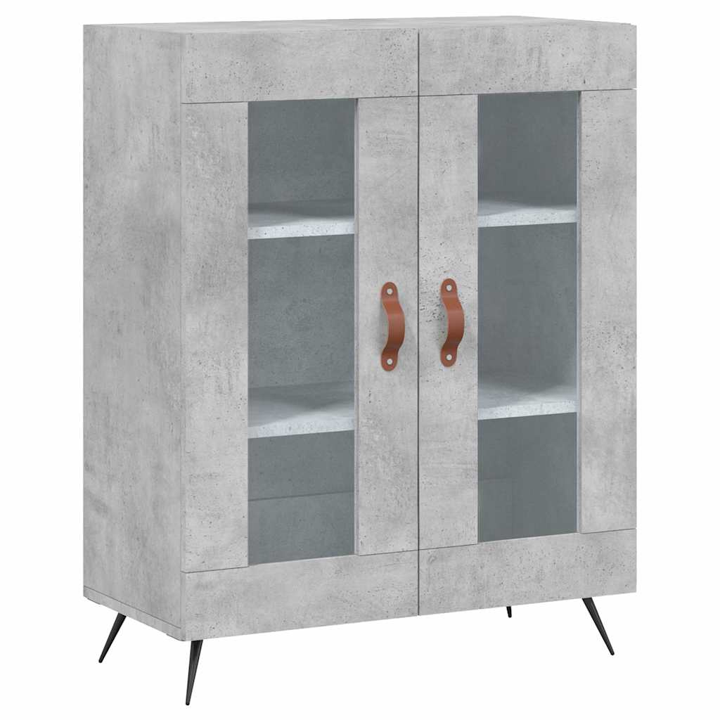 betonszürke szerelt fa magasszekrény 69,5 x 34 x 180 cm