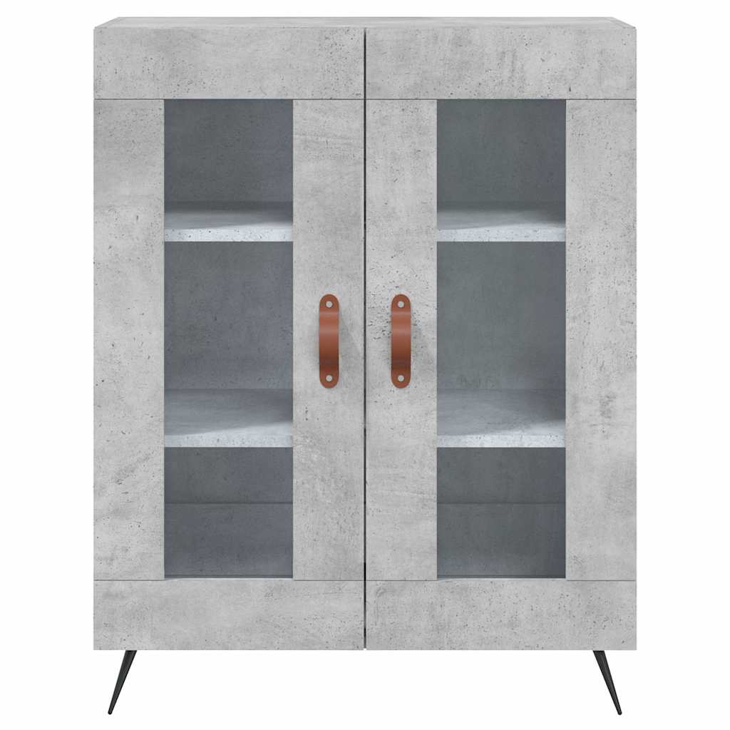 betonszürke szerelt fa magasszekrény 69,5 x 34 x 180 cm