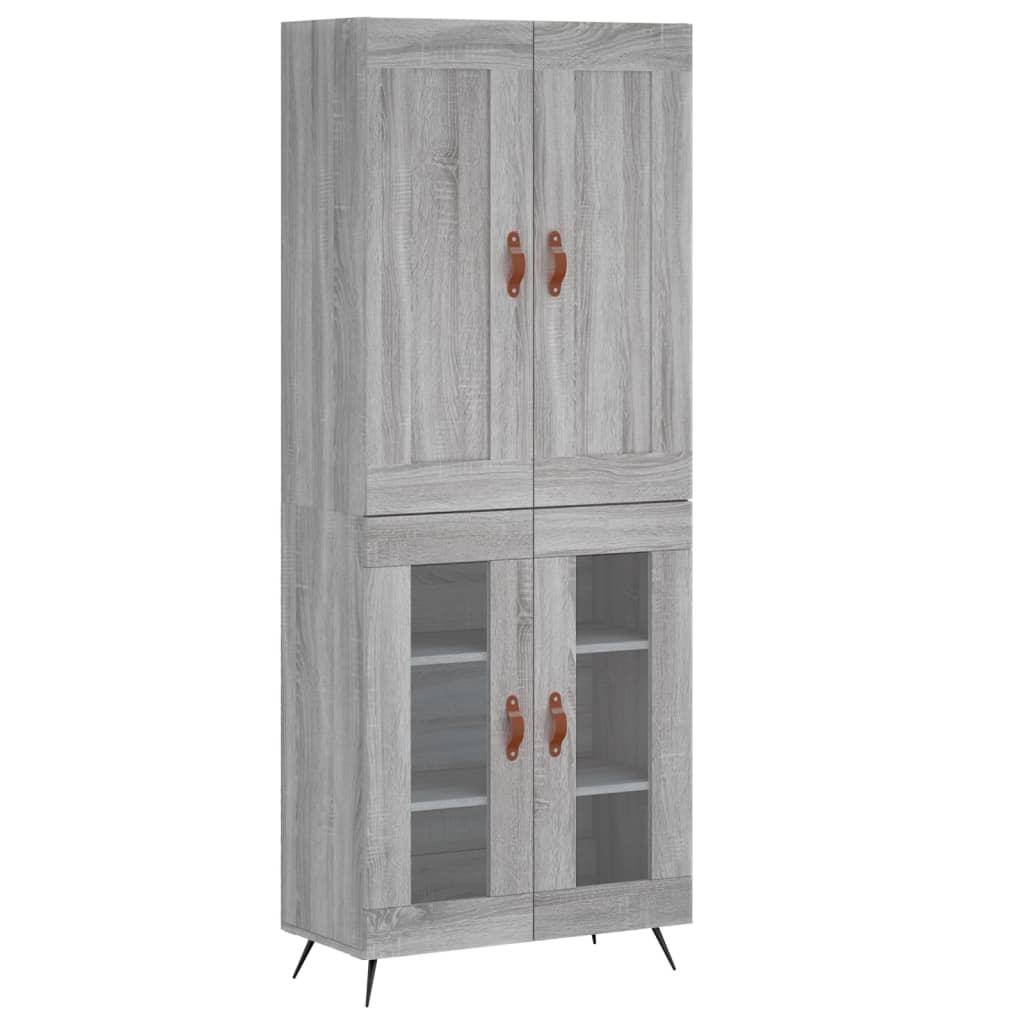 szürke sonoma szerelt fa magasszekrény 69,5 x 34 x 180 cm