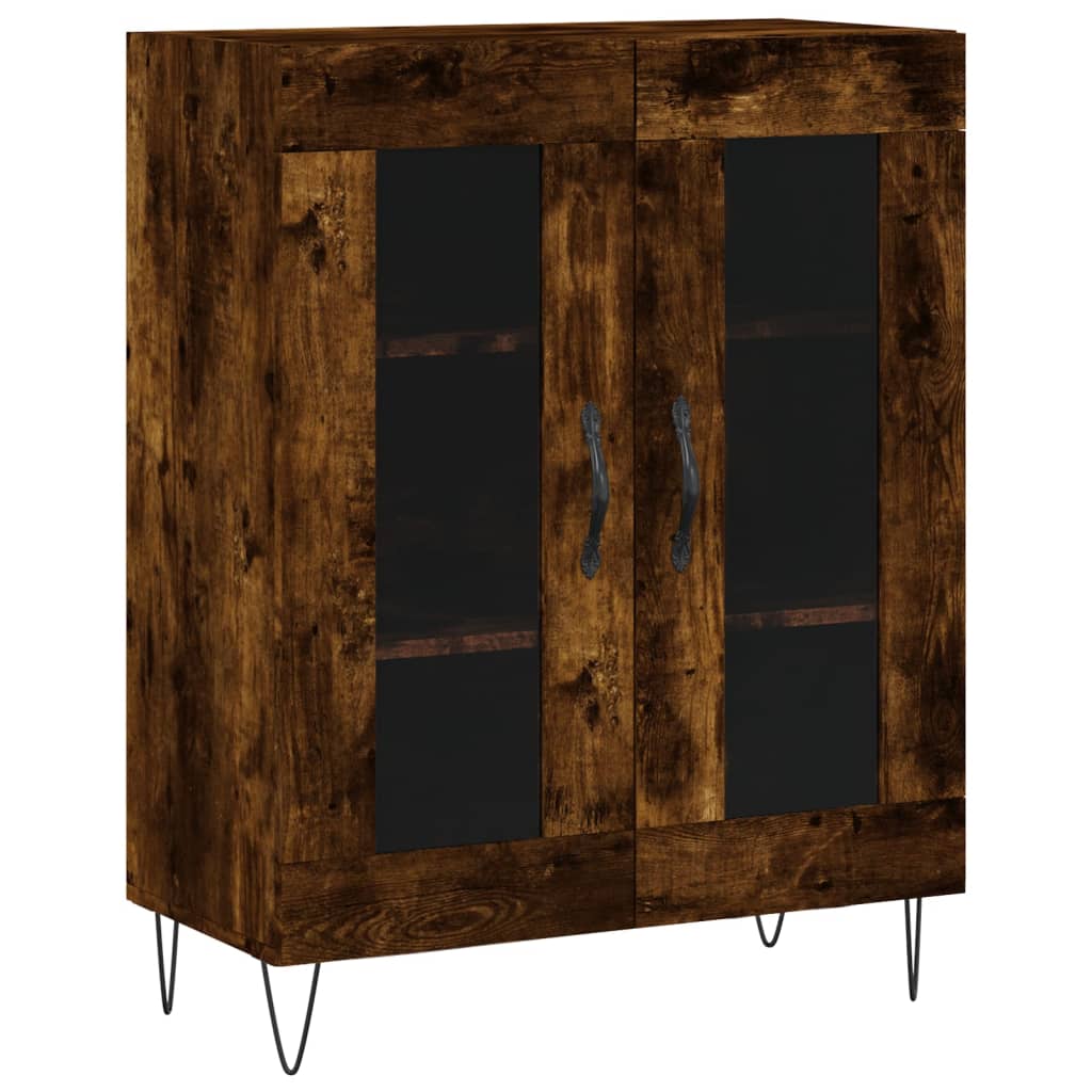 füstös tölgy színű szerelt fa magasszekrény 69,5 x 34 x 180 cm