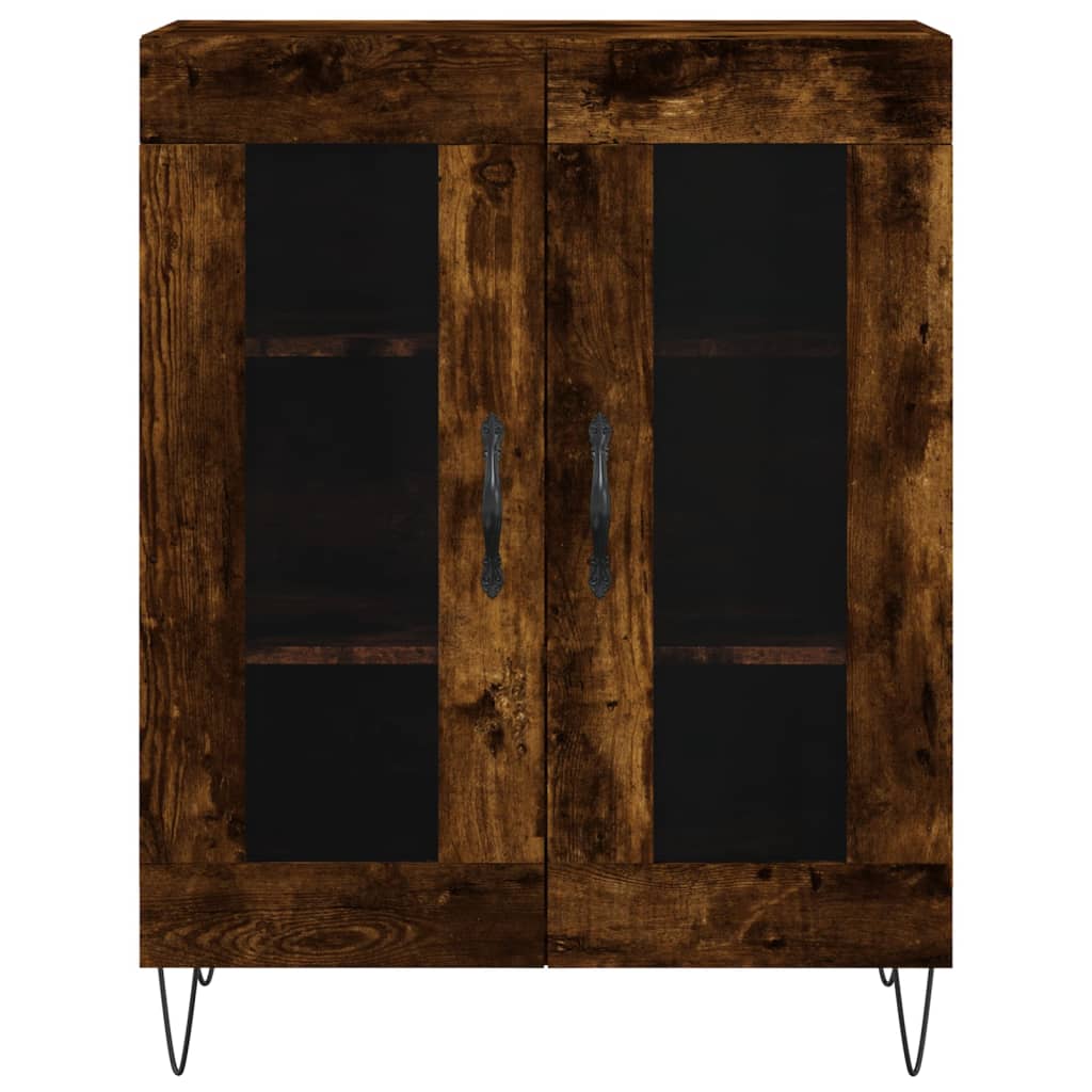 füstös tölgy színű szerelt fa magasszekrény 69,5 x 34 x 180 cm