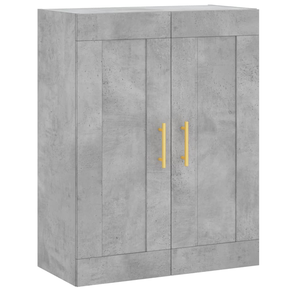 betonszürke szerelt fa magasszekrény 69,5 x 34 x 180 cm