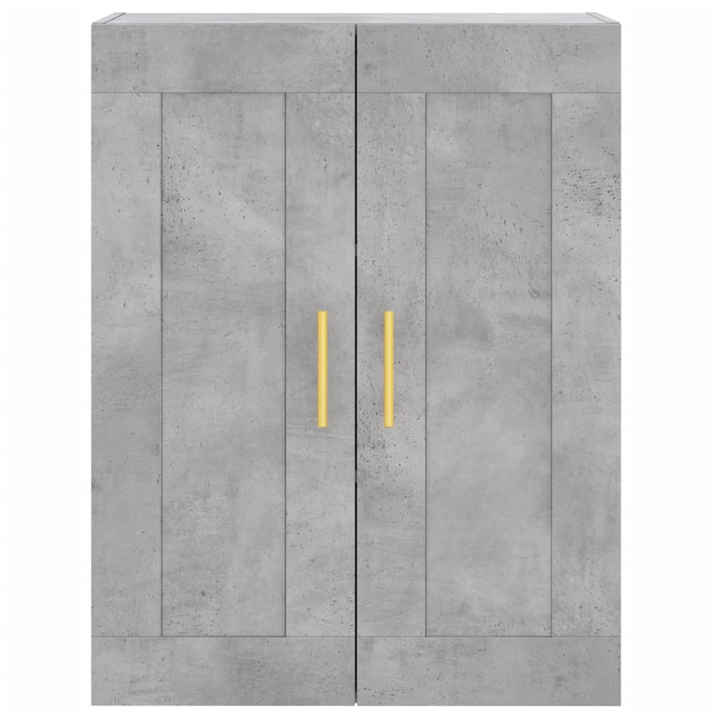 betonszürke szerelt fa magasszekrény 69,5 x 34 x 180 cm