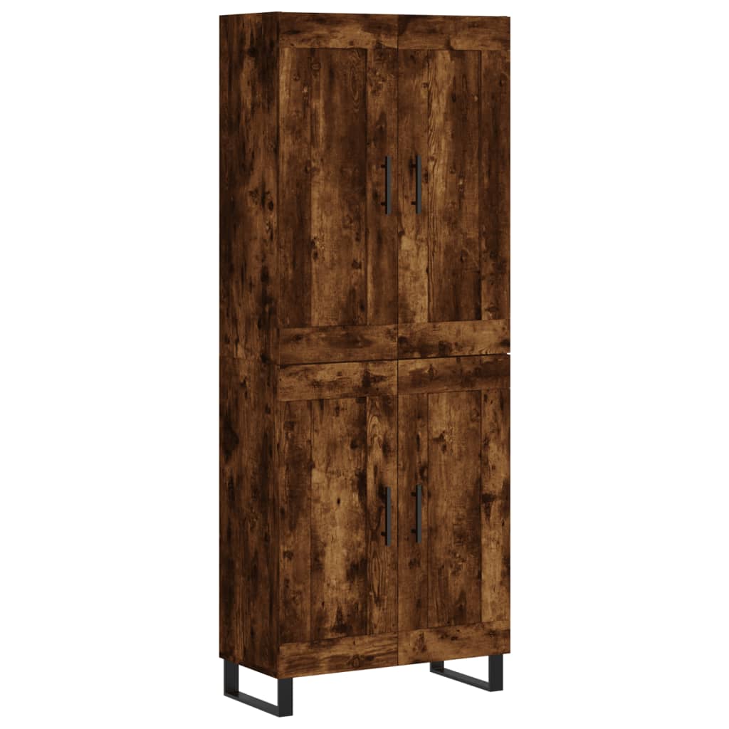füstös tölgy színű szerelt fa magasszekrény 69,5 x 34 x 180 cm