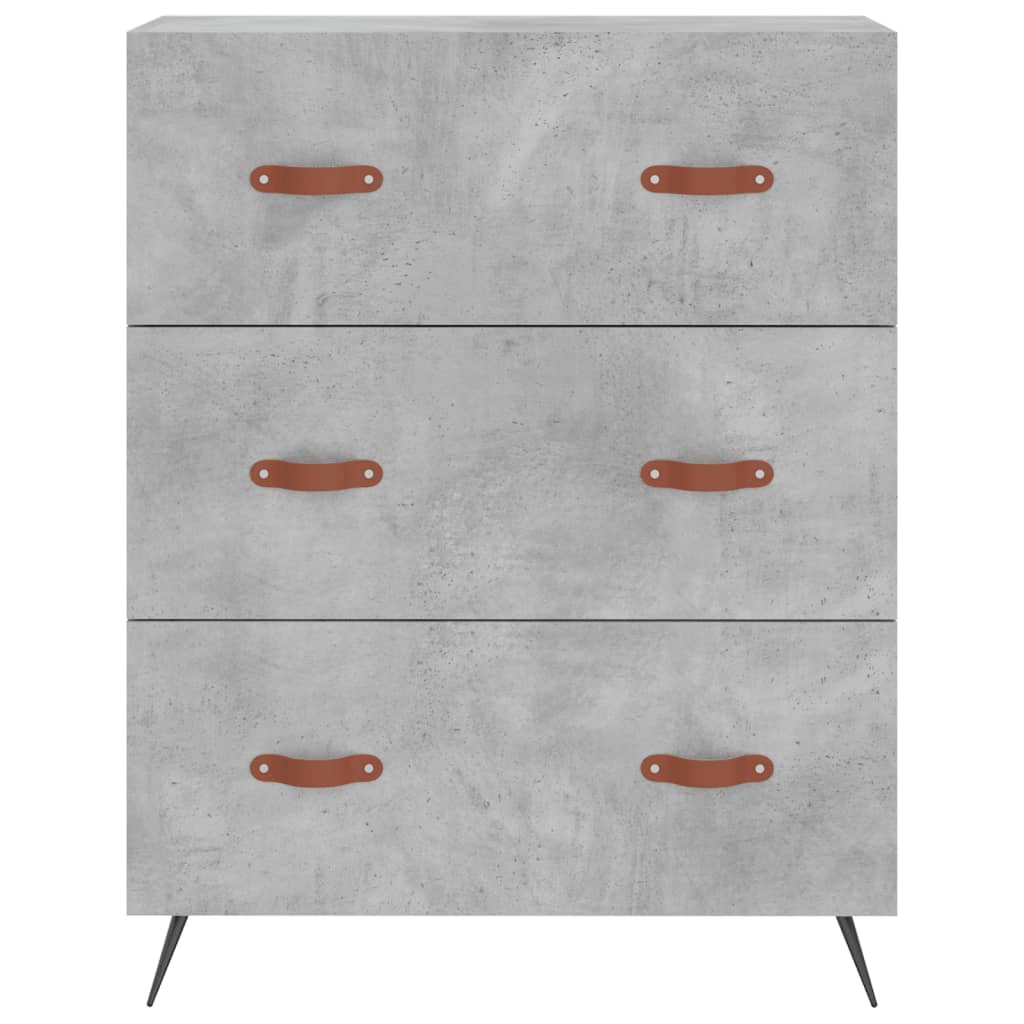 betonszürke szerelt fa magasszekrény 69,5 x 34 x 180 cm