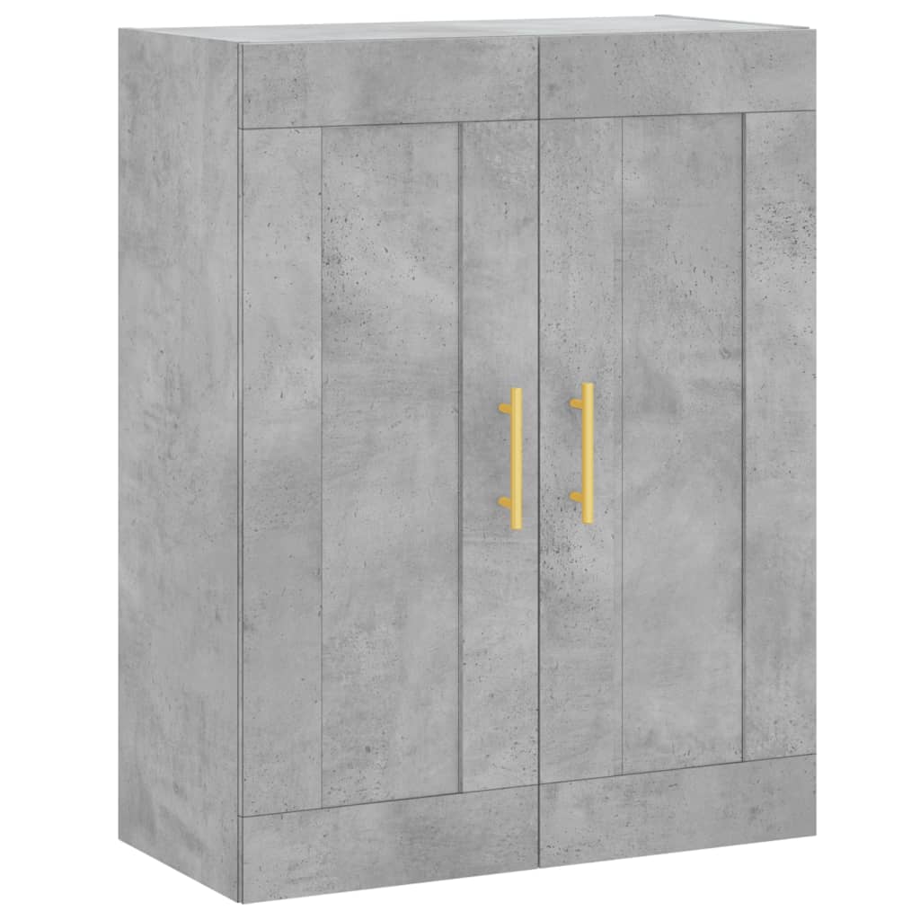 betonszürke szerelt fa magasszekrény 69,5 x 34 x 180 cm