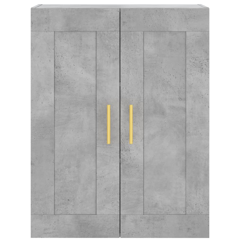 betonszürke szerelt fa magasszekrény 69,5 x 34 x 180 cm