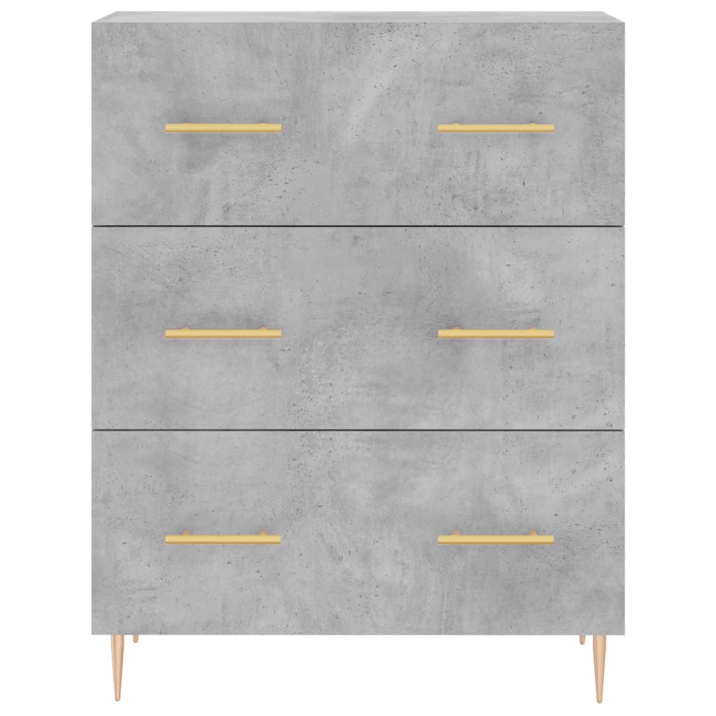 betonszürke szerelt fa magasszekrény 69,5 x 34 x 180 cm