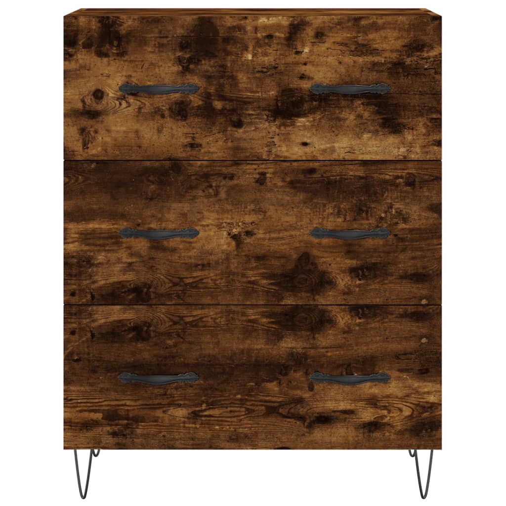 füstös tölgy színű szerelt fa magasszekrény 69,5 x 34 x 180 cm