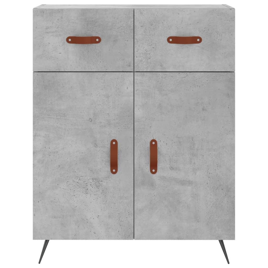 betonszürke szerelt fa magasszekrény 69,5 x 34 x 180 cm