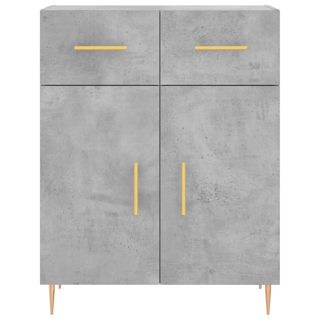 betonszürke szerelt fa magasszekrény 69,5 x 34 x 180 cm